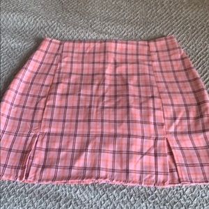 Plaid mini shirt with slits never worn